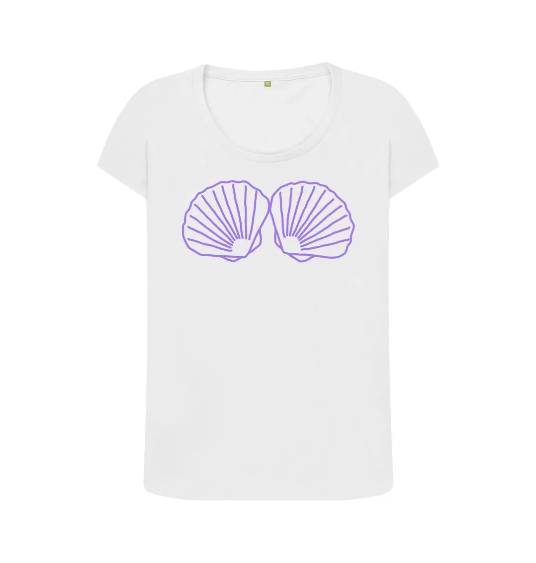 Women's Seashell Bikini Organic Scoop Neck Tee