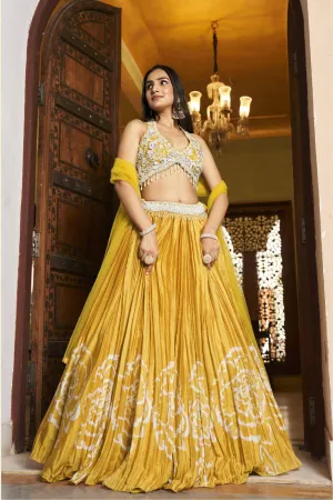 Yellow Silk Lehenga Choli